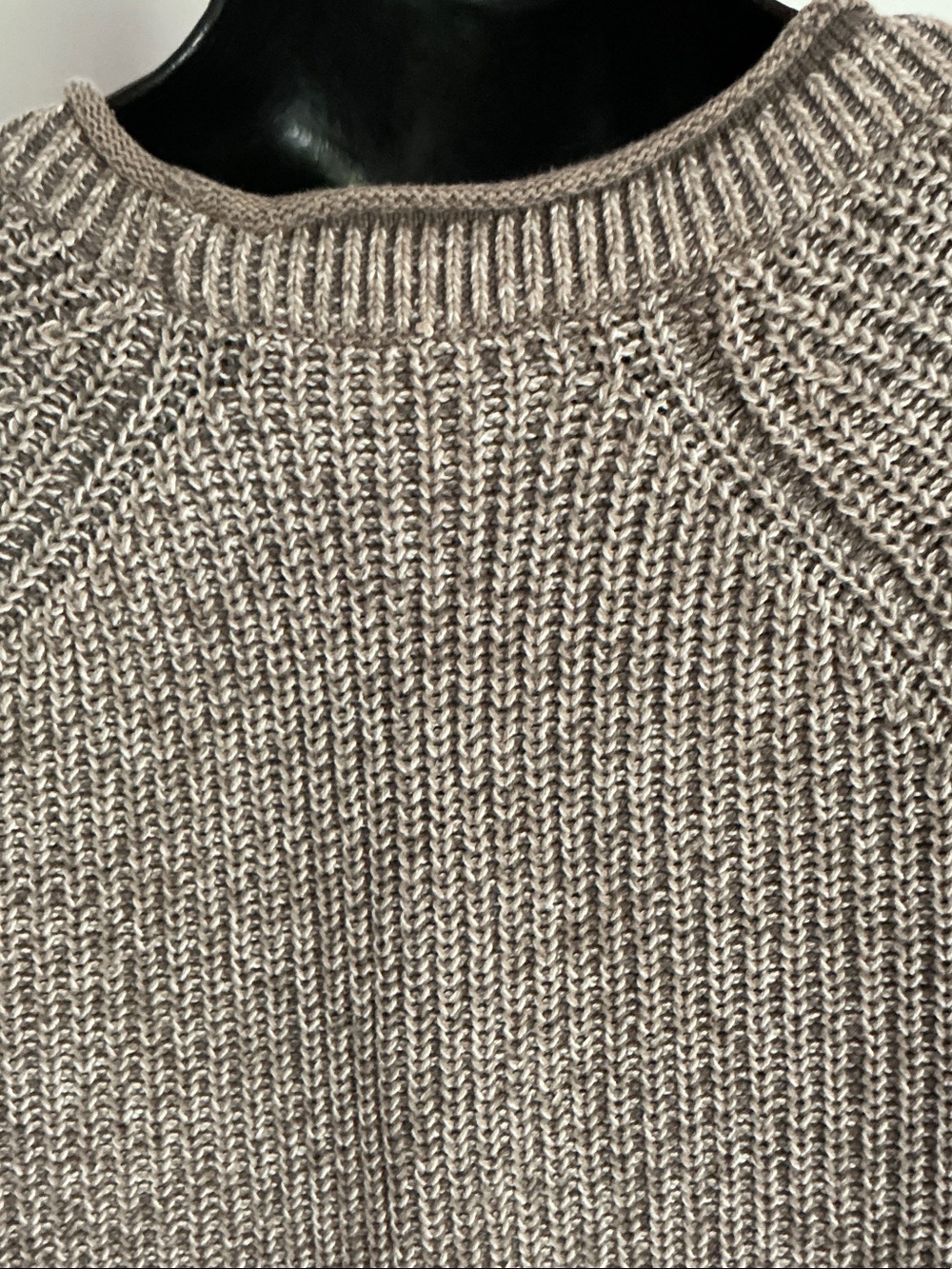 Ellen Tracy Marled Crewneck Sweater, Oatmeal Marl, Size Large - Picture 13 of 16